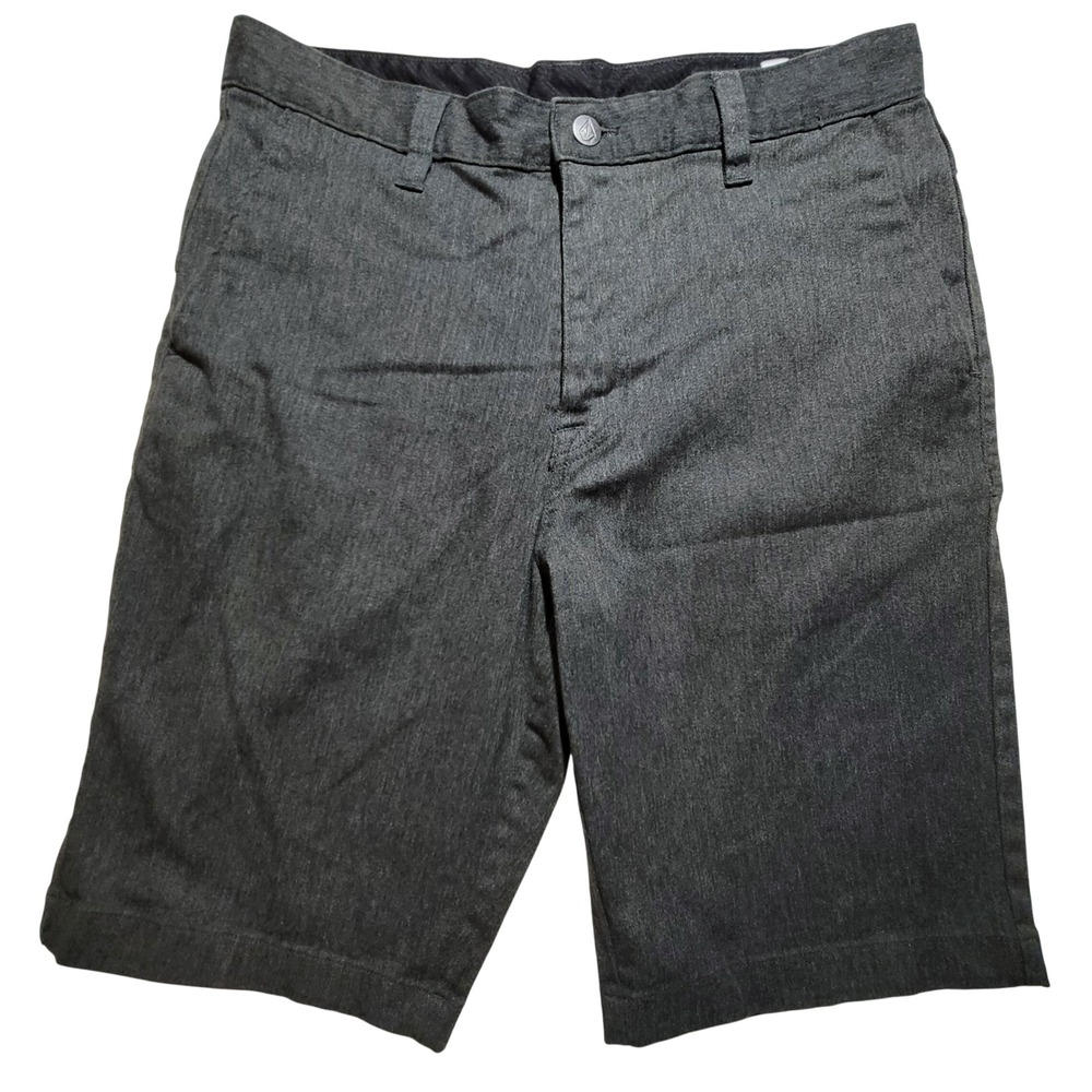 Volcom Chino Walk Shorts Mens 32 Charcoal Grey Stretch Heathered Activewear